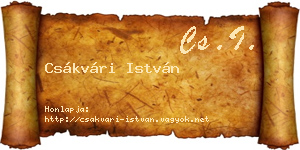 Csákvári István névjegykártya