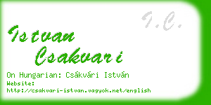 istvan csakvari business card