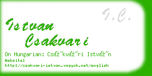 istvan csakvari business card
